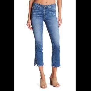 AG The Jodi Cut Crop Side Slit high rise jeans